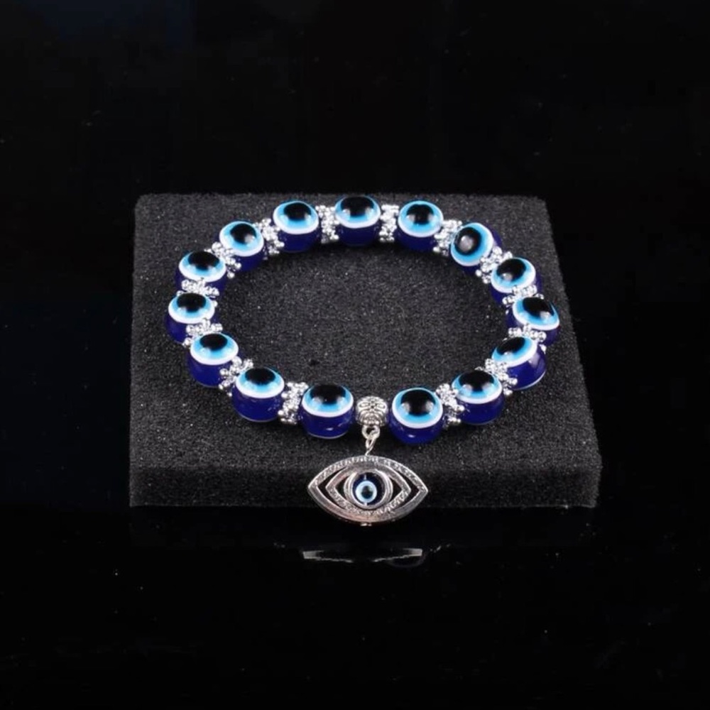 Men Evil Eye Detail Beaded Bracelet